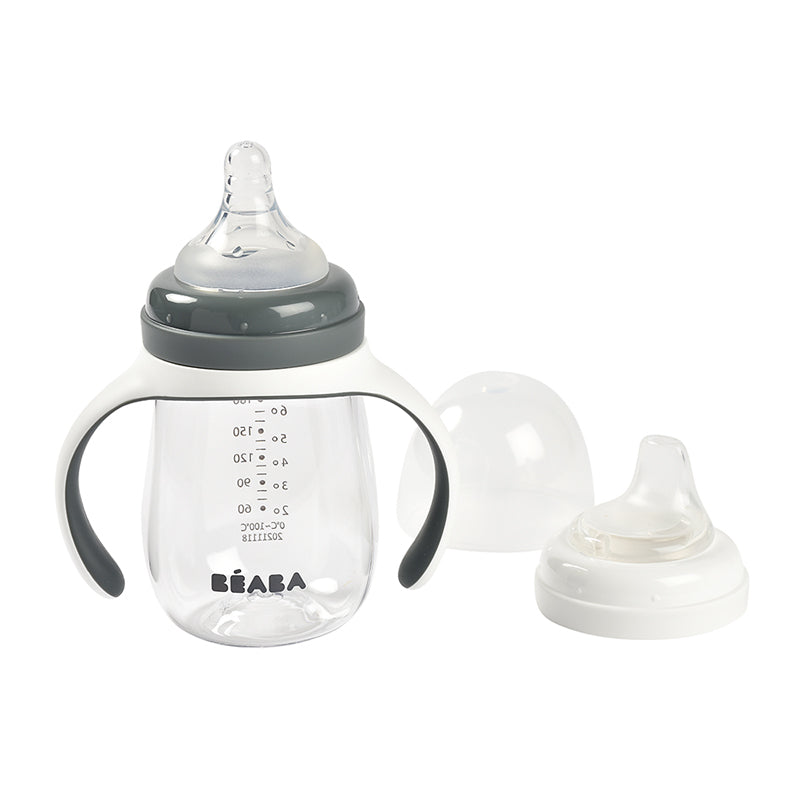 Béaba 2 In1 Learning Bottle Mineral Grey 210ml at Baby Products Wholesaler