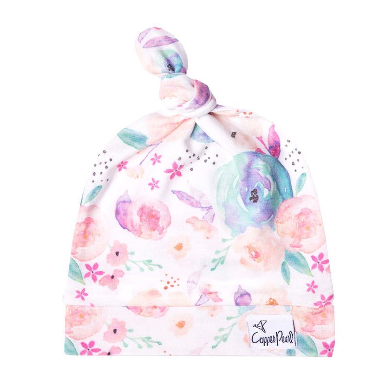 Copper Pearl Top Knot Hat Bloom 0-4m at Baby Products Wholesaler