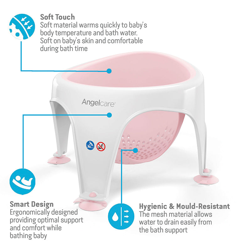 Angelcare Soft-Touch Bath Seat Pink l Bulk Buy at Baby Products Wholesaler