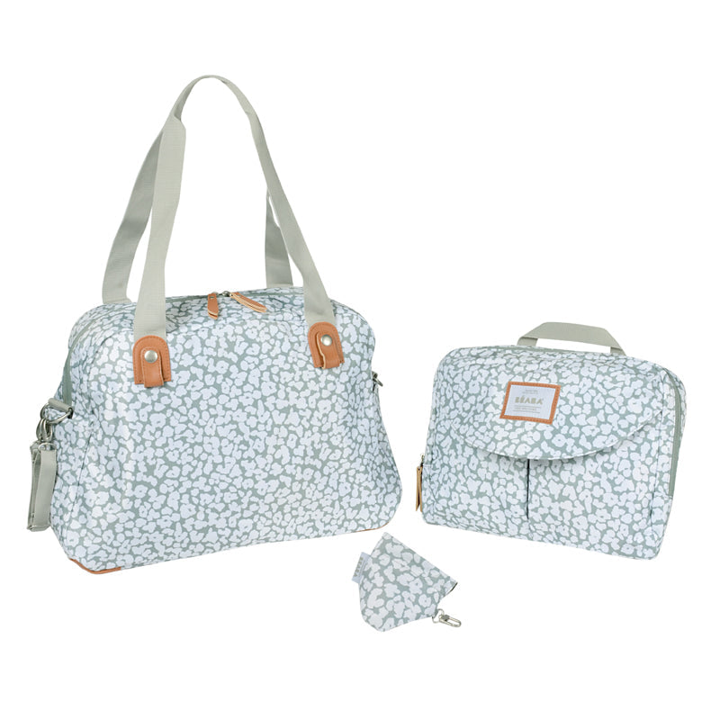 Béaba Geneva II Changing Bag Grey Blossom l Bulk Buy at Baby Products Wholesaler