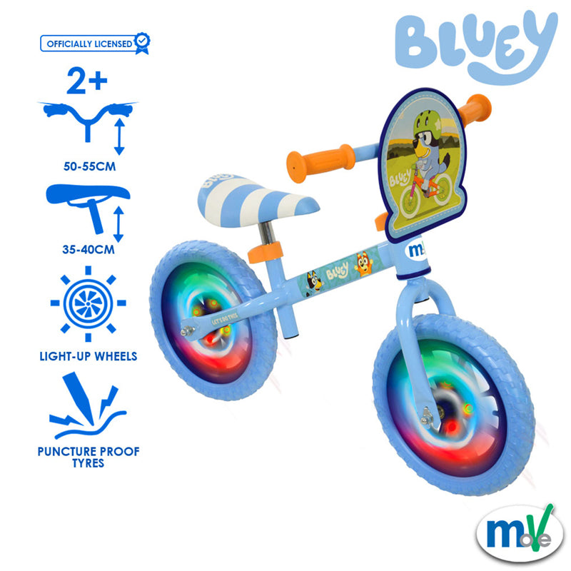 Balance Bike with Light Up Wheels 12" Bluey l To Source at Baby Products Wholesaler