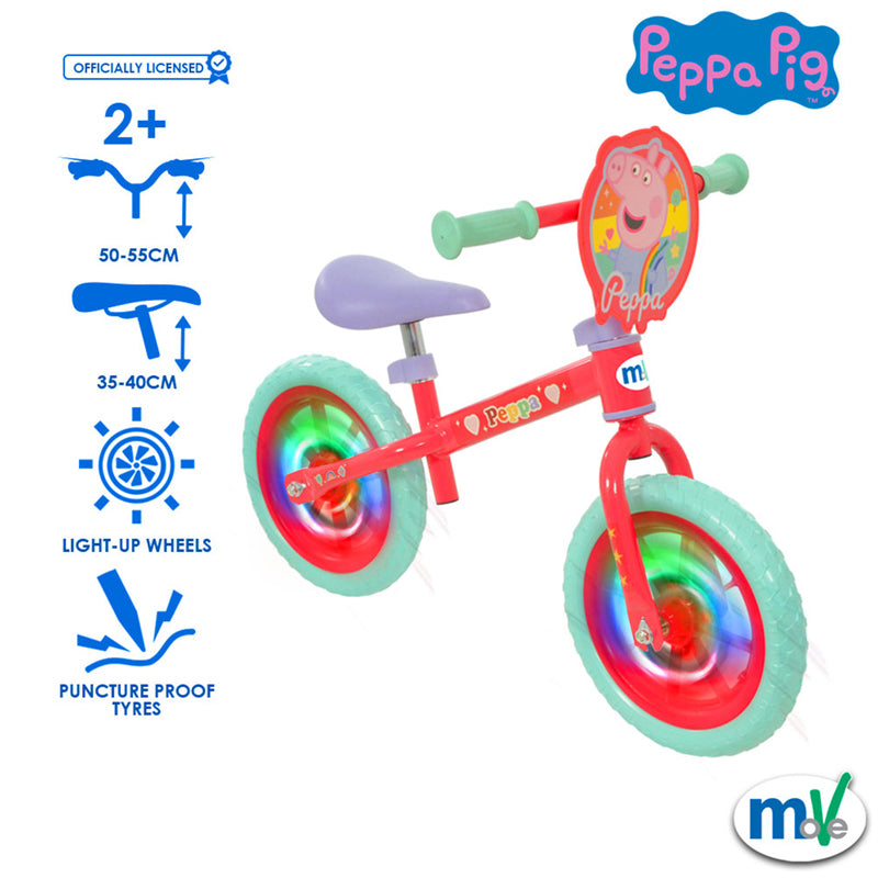 Balance Bike with Light Up Wheels 12" Peppa Pig l To Source at Baby Products Wholesaler