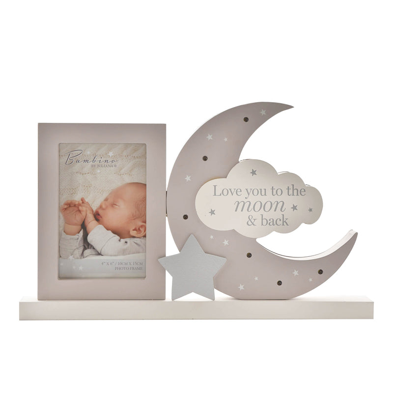 Bambino Light Up Moon Mantel Plaque Frame l Bulk Buy at Baby Products Wholesaler