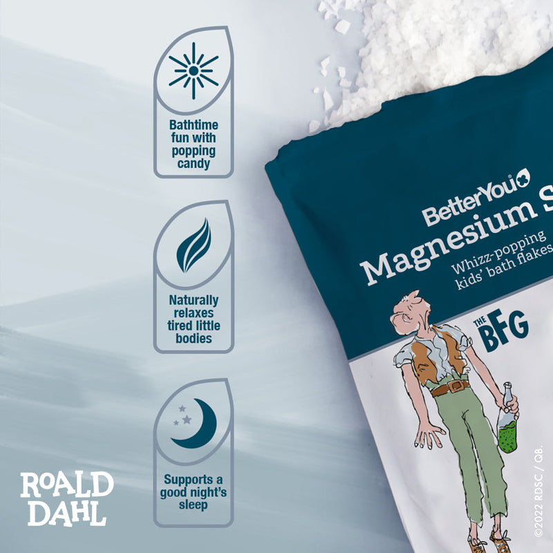 BetterYou Roald Dahl Magnesium Sleep Kids Bath Flakes l Bulk Buy at Baby Products Wholesaler