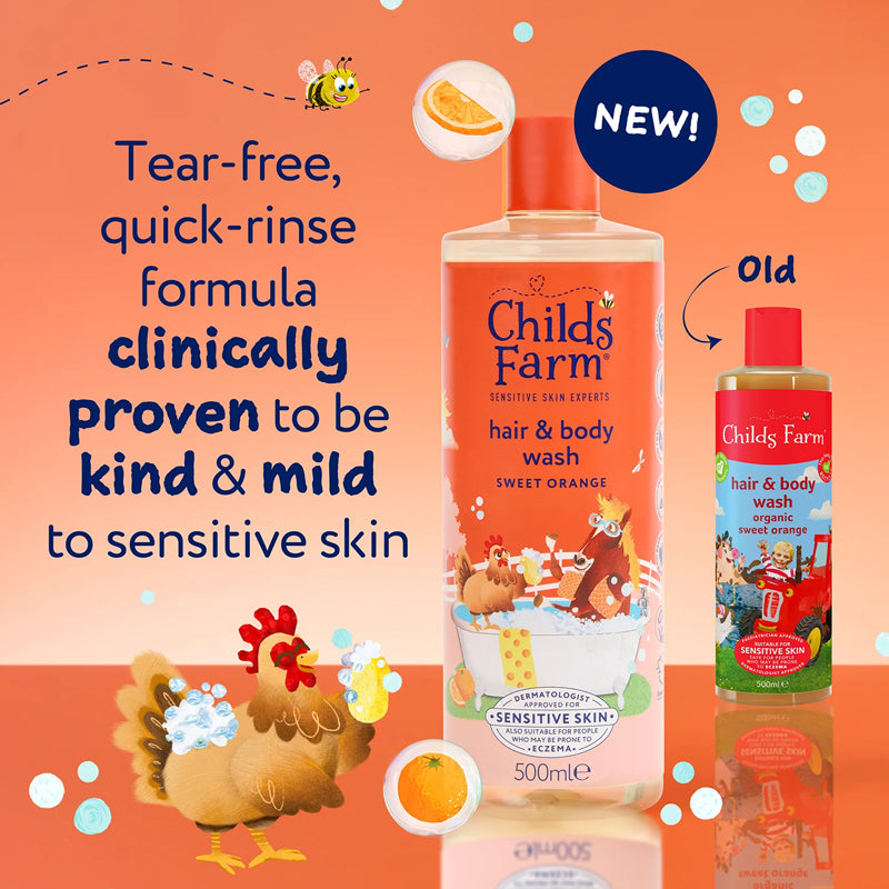 Child's Farm Hair & Bodywash Sweet Orange 500ml l Bulk Buy at Baby Products Wholesaler