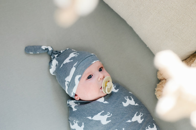 Copper Pearl Top Knot Hat Colt 0-4m l Bulk Buy at Baby Products Wholesaler