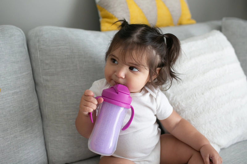 Dr Brown's Insulated Straw Cup with Handles 12m+ Pink Strawberries 300ml l Bulk Buy at Baby Products Wholesaler