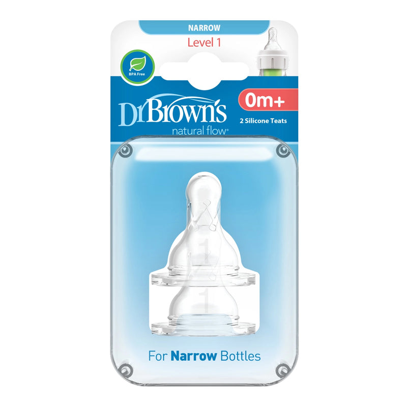 Dr Brown's Narrow Options+ Level 1 Flow Teat 2Pk l Bulk Buy at Baby Products Wholesaler