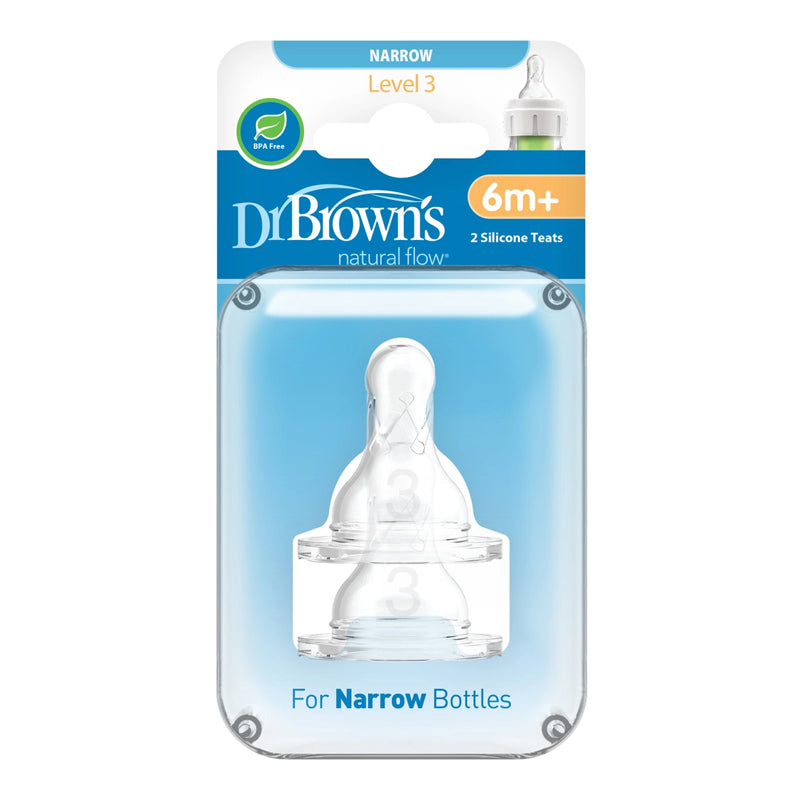 Dr Brown's Natural Flow® Options+™ Narrow Level 3 Flow Teat 2Pk l Bulk Buy at Baby Products Wholesaler