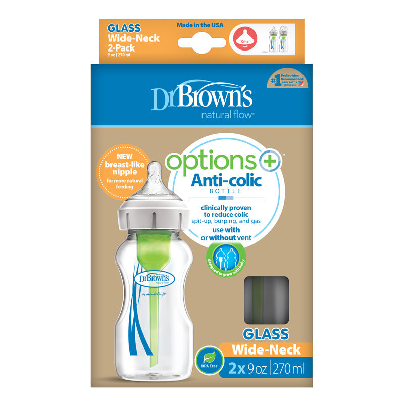 Dr. Brown's Options+ Glass Bottle 270ml 2pk l Bulk Buy at Baby Products Wholesaler