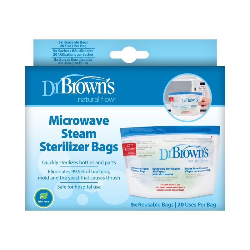 Dr Brown's Options Microwave Steriliser Bags 5Pk l Bulk Buy at Baby Products Wholesaler