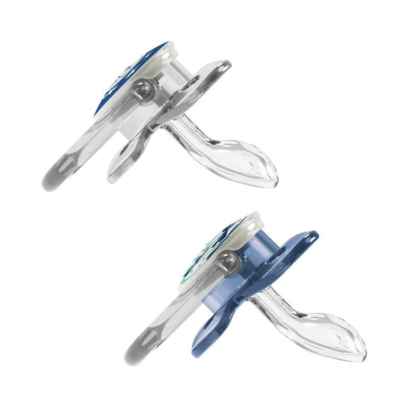 Dr Brown's PreVent Glow In The Dark Butterfly Soothers Blue 0-6m 2Pk l Bulk Buy at Baby Products Wholesaler