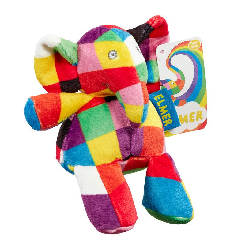 Elmer Plush Bean Rattle 12cm l Bulk Buy at Baby Products Wholesaler