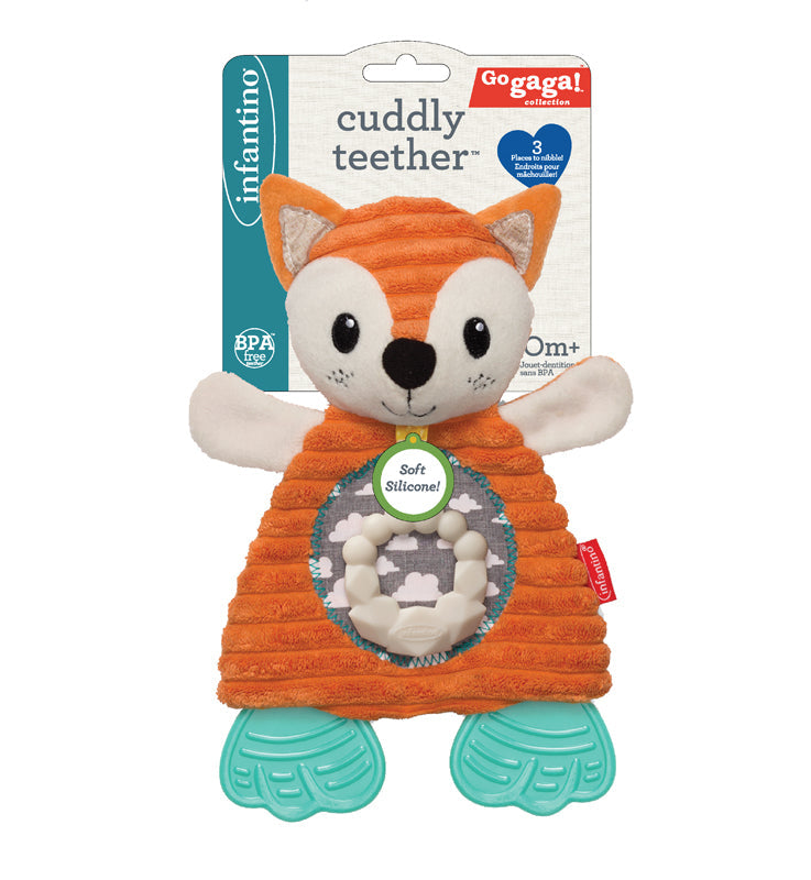 Infantino Go Gaga Cuddly Teether (Fox) l Bulk Buy at Baby Products Wholesaler