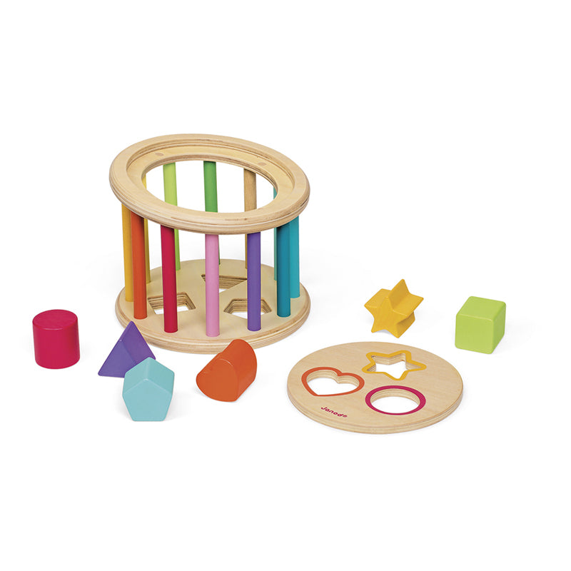 Janod I Wood Shape Sorter Drum l Bulk Buy at Baby Products Wholesaler
