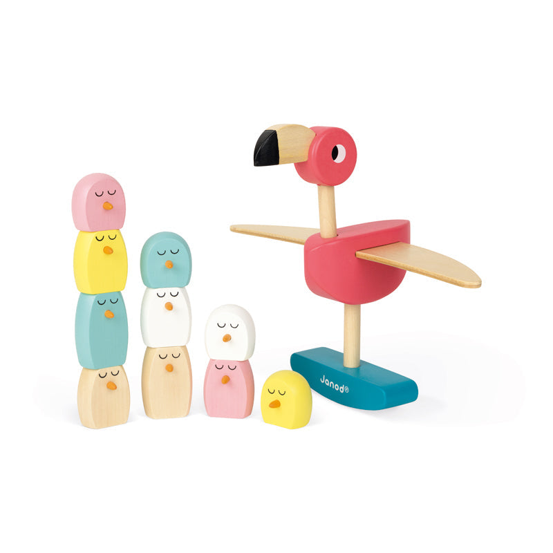 Janod Zigolos Balancing Game Flamingo l Bulk Buy at Baby Products Wholesaler