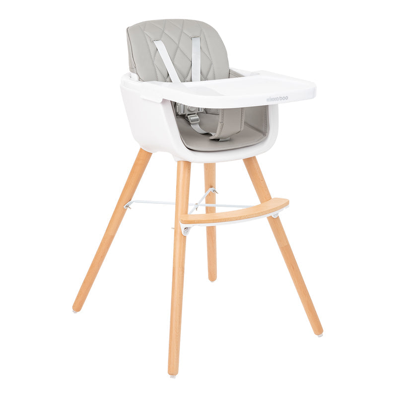Kikka Boo Highchair Woody 2 In 1 Grey l Bulk Buy at Baby Products Wholesaler