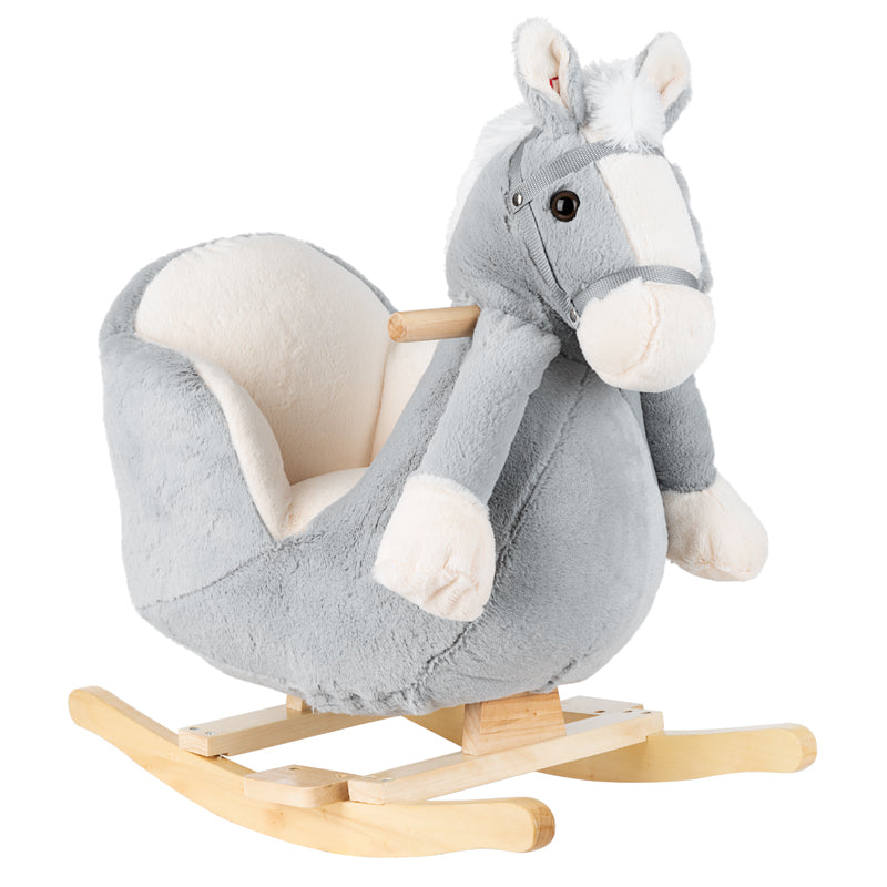 Kikka Boo Rocking Toy With Seat and Sound Grey Horse l Bulk Buy at Baby Products Wholesaler