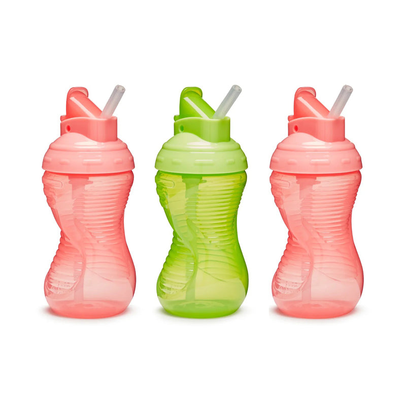 Munchkin Mighty Grip Straw Cup Pink & Green 10Oz 3pk l Bulk Buy at Baby Products Wholesaler