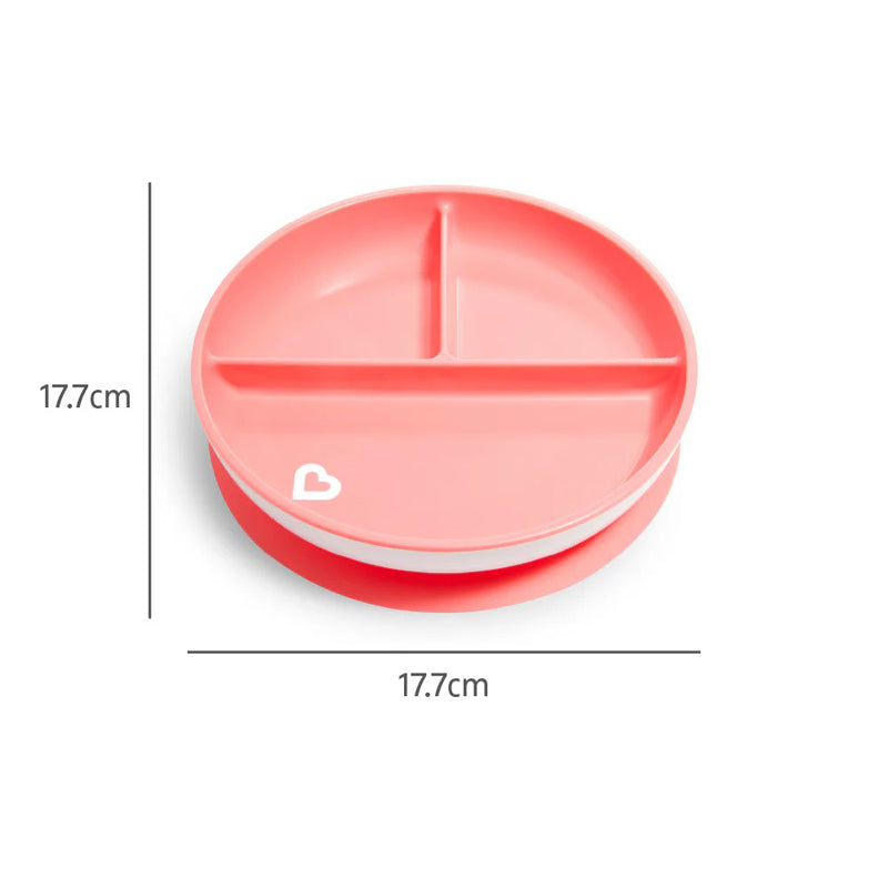 Munchkin Suction Plate Pink 2Pk l Bulk Buy at Baby Products Wholesaler