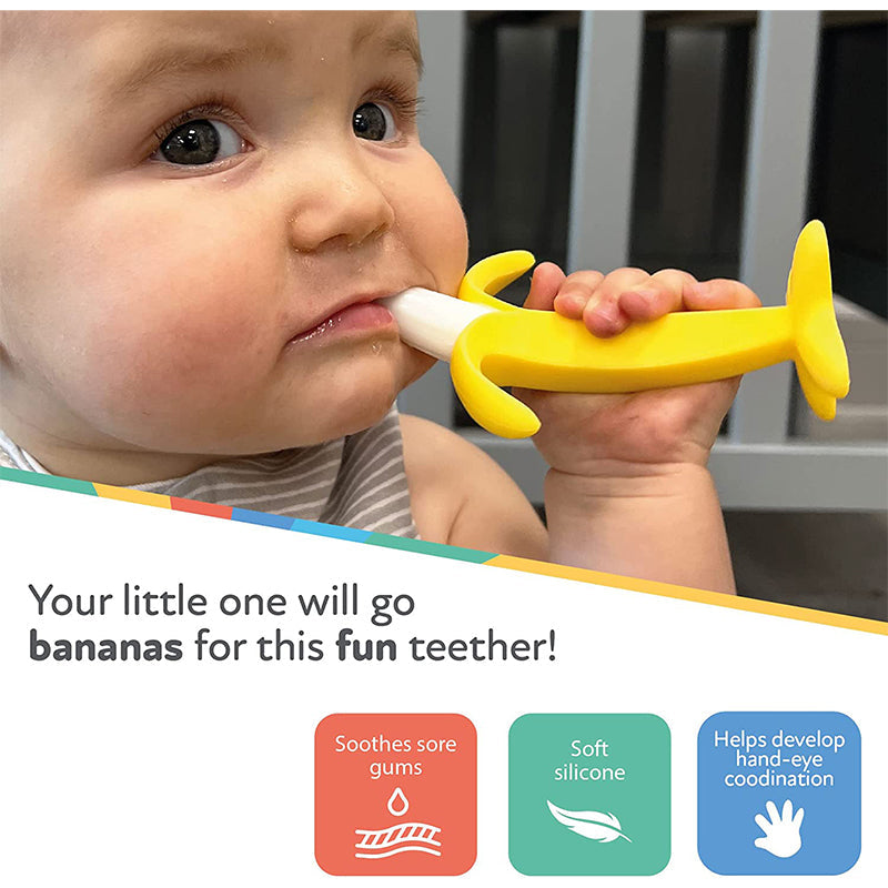Nuby Banana Shaped Silicone Teether l Bulk Buy at Baby Products Wholesaler
