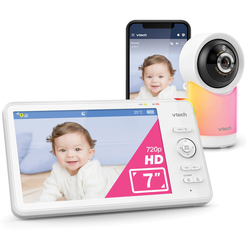 VTech 7" Smart Wi-Fi 1080p Pan & Tilt Video Monitor l Bulk Buy at Baby Products Wholesaler