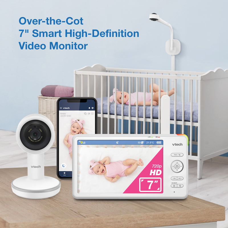 VTech 7" Over-the-Cot Smart High Definition Video Monitor l Bulk Buy at Baby Products Wholesaler
