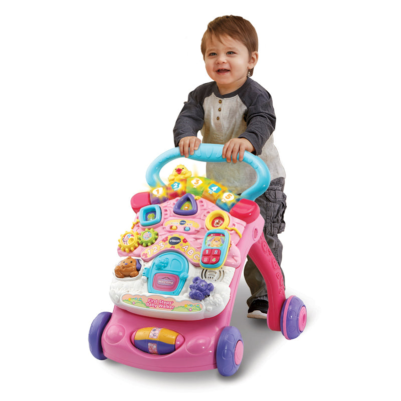 VTech First Steps® Baby Walker Pink l Bulk Buy at Baby Products Wholesaler