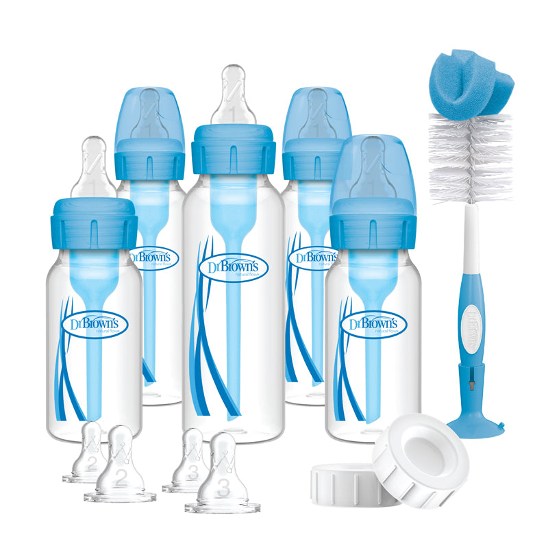 Dr Brown's Anti-Colic Options+ Narrow Neck Blue Baby Bottle Gift Set at Baby Products Wholesaler