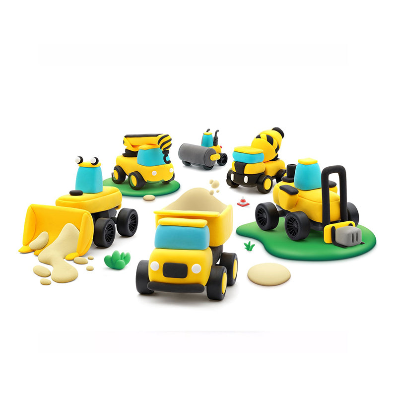 Hey Clay Construction Vehicles Large 12 Can Set at Baby Products Wholesaler