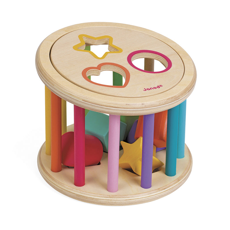 Janod I Wood Shape Sorter Drum at Baby Products Wholesaler