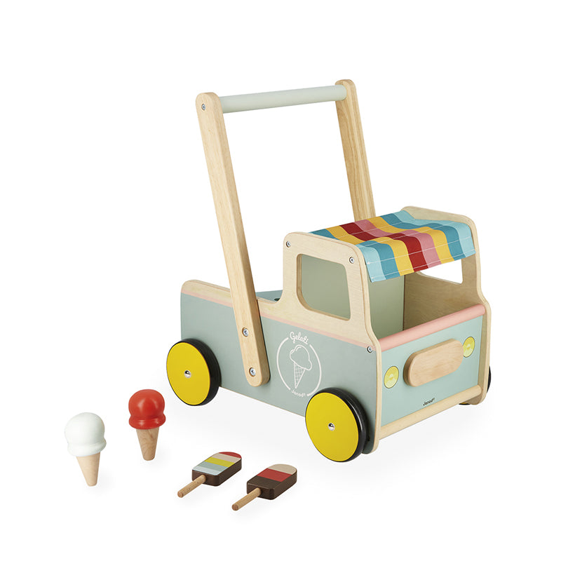 Janod Ice Cream Cart Push-Along Trolley at Baby Products Wholesaler