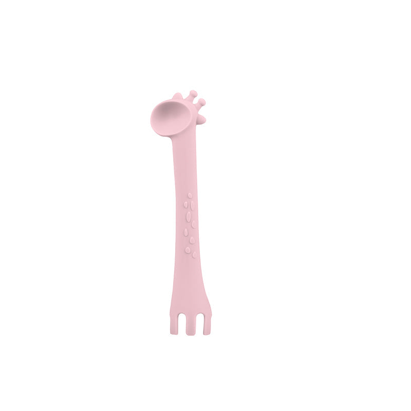 Kikka Boo Silicone Spoon With Fork Giraffe Pink at Baby Products Wholesaler