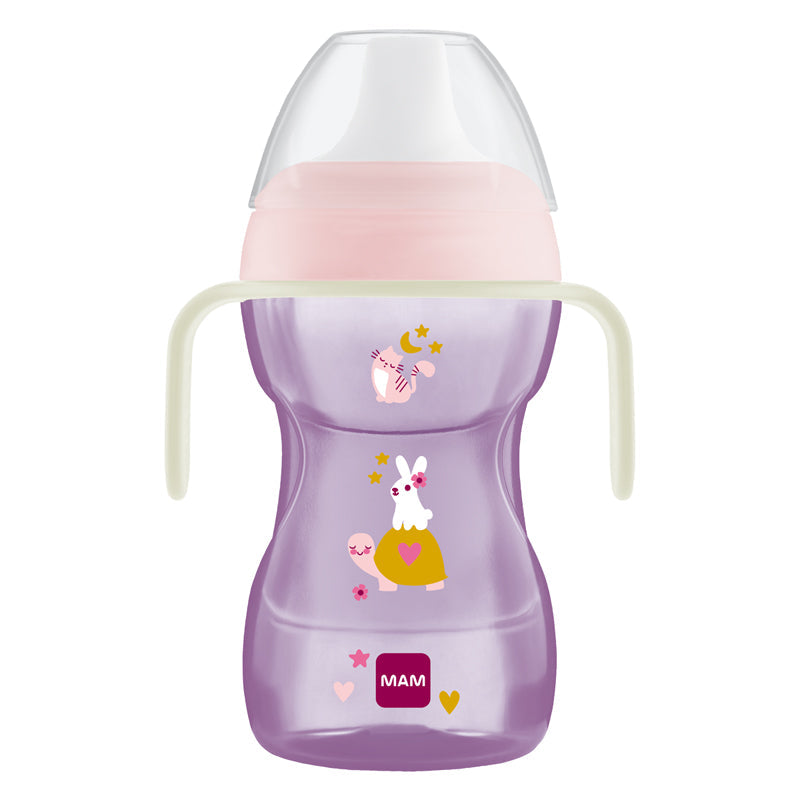 MAM Fun To Drink Cup & Glow with Handles Pink 270ml at Baby Products Wholesaler