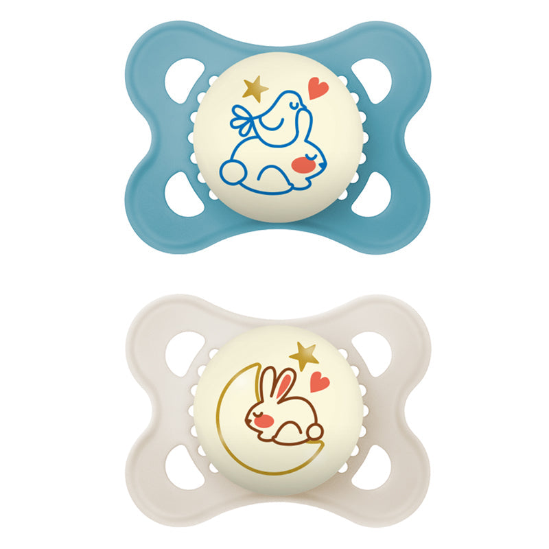 MAM Night Soother Blue 2-6m 2Pk at Baby Products Wholesaler
