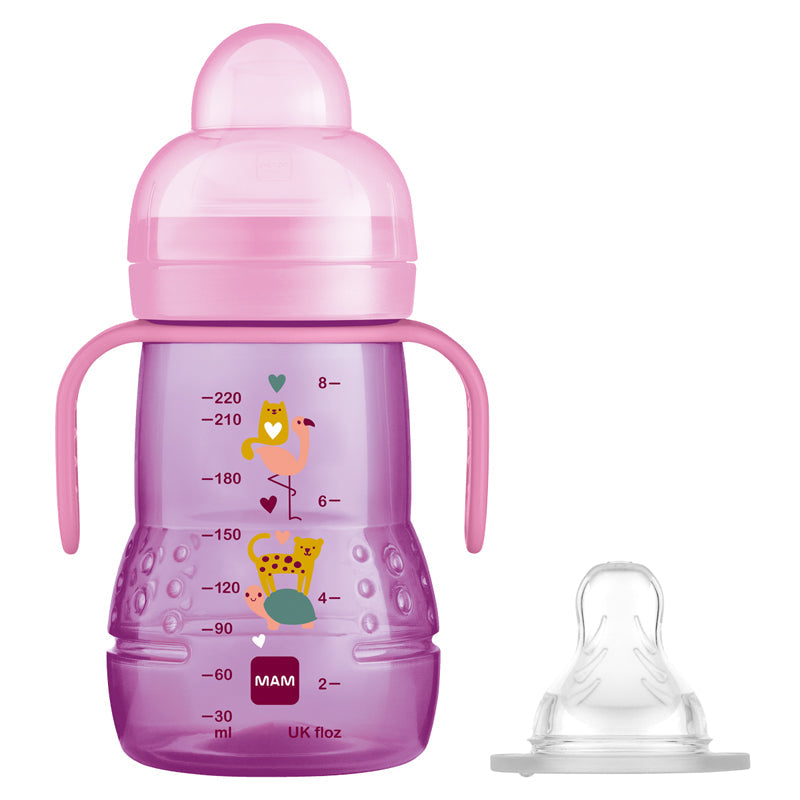 MAM Trainer Cup 2 in 1 Pink 220ml at Baby Products Wholesaler