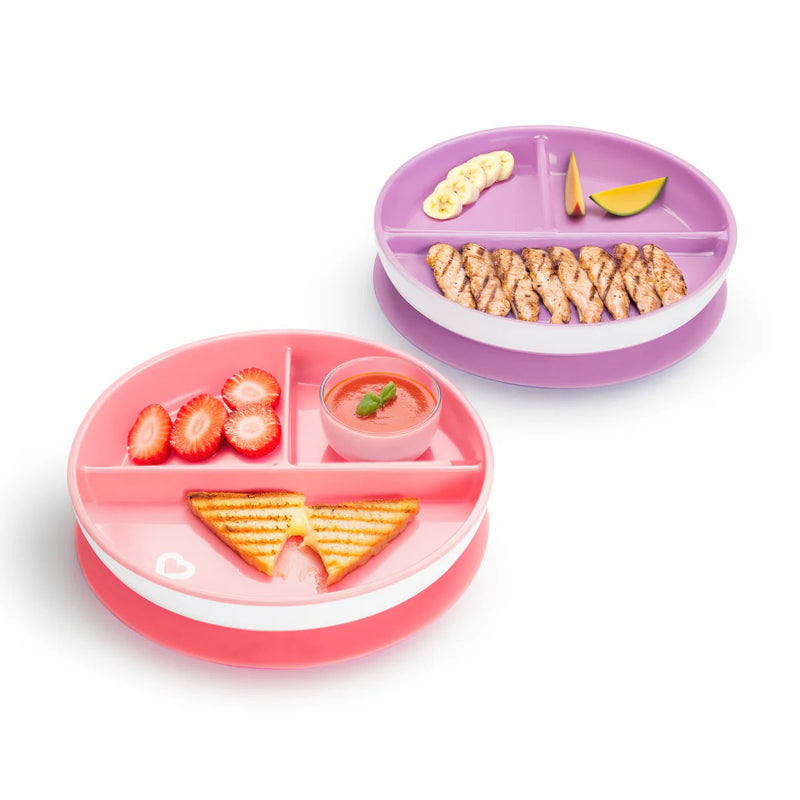 Munchkin Suction Plate Pink 2Pk at Baby Products Wholesaler