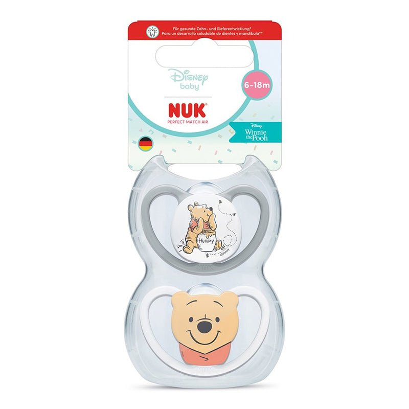 NUK Perfect Match Air Winnie The Pooh Soother 6-18m 2Pk at Baby Products Wholesaler