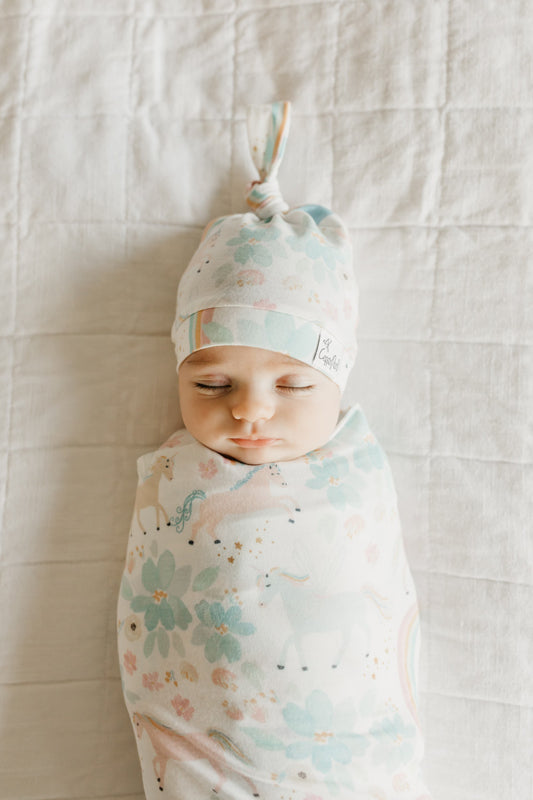 Copper Pearl Top Knot Hat Whimsy 0-4m l Bulk Buy at Baby Products Wholesaler