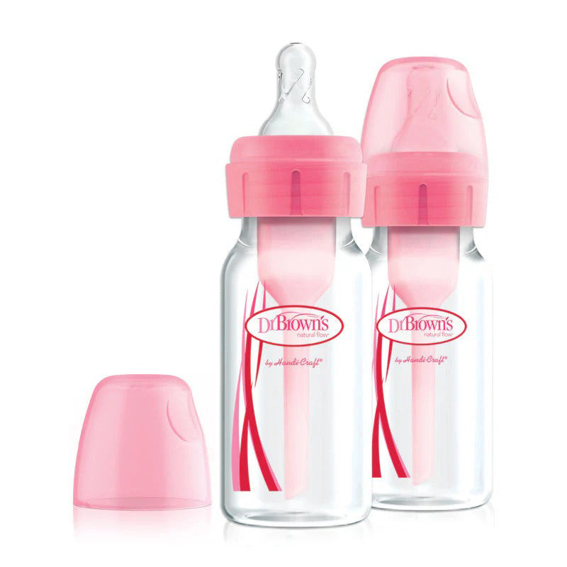 Dr Brown's Options+ Narrow Neck Bottle Pink 120ml 2Pk l Bulk Buy at Baby Products Wholesaler