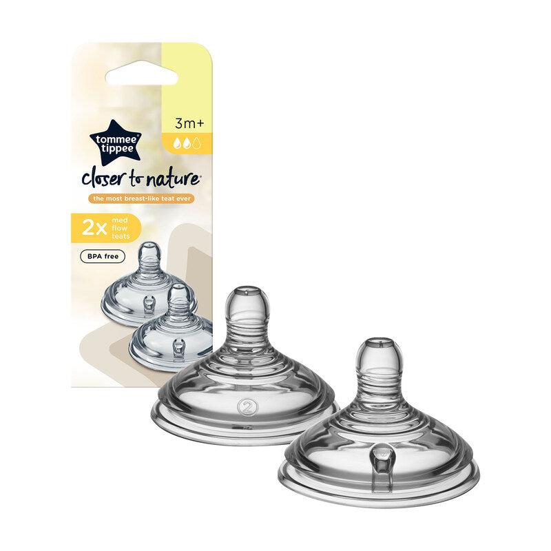 Tommee Tippee Closer to Nature Teat Medium Flow 2Pk at Baby Products Wholesaler