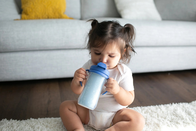 Dr Brown's Insulated Straw Cup with Handles 12m+ Blue Camping 300ml l Bulk Buy at Baby Products Wholesaler